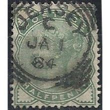 1880 SG164 1/2d Deep green Fine Used Jersey Cancel.