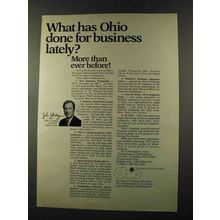 1973 Ohio Development Ad - Done for Business Lately