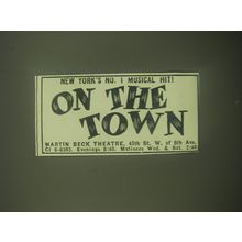 1945 On the Town Play Advertisement - New York's No. 1 Musical Hit!