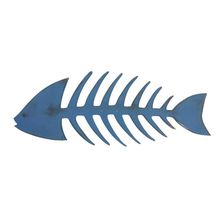 Wooden Rustic Dark Blue Fishbone Wall Mounted Decoration 25""