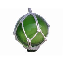 Pack Of 2] Green Japanese Glass Ball Fishing Float With White Netting Decora...