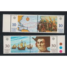 Cyprus 500th Anniversary of Discovery of America by Columbus 4v pairs 1992