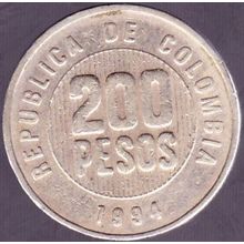 1994 Colombia 200 Pesos Coin