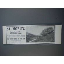 1913 Swiss Federall Railways Ad - St. Moritz