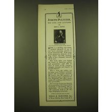 1924 Simon & Schuster, Inc. Ad - Joseph Pulitzer, his life and letters
