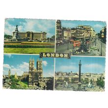 LONDON, Multiview used vintage postcard 1961 postmark /