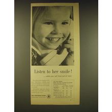 1958 Bell Telephone System Ad - Listen to her smile!