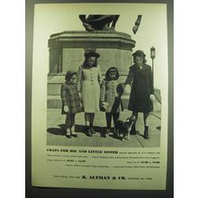1949 B. Altman & Co. Coats Ad - Coats for big and little sister
