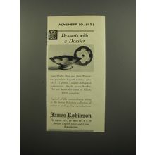 1951 James Robinson Ad - Flight Barr and Barr Worcester Porcelain Desert Service