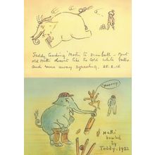 Indian Elephant Snowball Cricket Wicket 2x Painting Postcard s