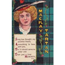 Mackay Tartan Antique Scottish 1910 Comic Postcard