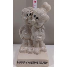 W & R Berries 6.5" Resin Statue 1970 HAPPY ANNIVERSARY very nice
