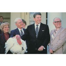 Ronald Reagan Accepts Turkey From Farm Federation Postcard