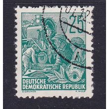 EAST GERMANY DDR 1953 5 YEAR PLAN LINE TYPE 25pf VALUE USED SG E315A