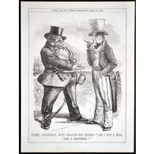 COME, JONATHAN, WHY SHOULD WE FIGHT 1856 John Greenleaf Whittier PUNCH CARTOON