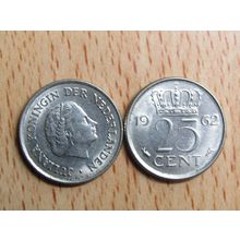 Netherlands 1962 25 Cents Coin