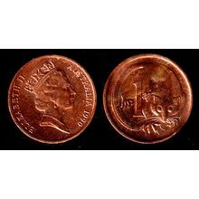 Australia One Cent 1990 Used. Coin Possum Queen Elizabeth II 1c QE II