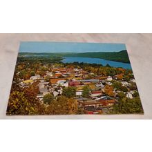 BIRD'S EYE VIEW GALLIPOLIS, OHIO RIVER VINTAGE POST CARD