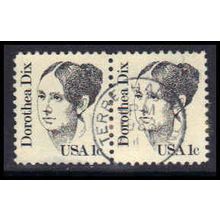 Used 1844 1c Dorothea Dix (2) Terre Haute, IN. E0440