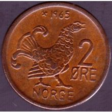 1965 Norway 2 Ore Coin