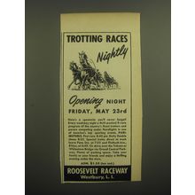 1947 Roosevelt Raceway Ad - Trotting Races nightly