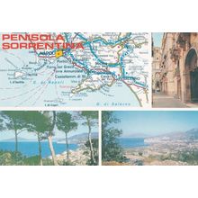 Penisola Sorrentina Rare Italian Map Postcard