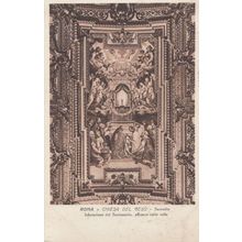 Rome Roma Chiesa Del Gesu Secrestia Adoration Italian Painting Mural Postcard