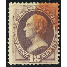 151, Used 12¢ VF Appearing (Small thin) Red Cancel Cat $215.00 - Stuart Katz