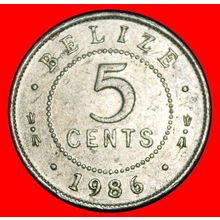 Ⰶ GREAT BRITAIN (1976-2022): BELIZE ★ 5 CENTS 1986 ERROR★LOW START★NO RESERVE