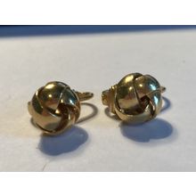 Gold 1/4" Knot Clip On Earrings