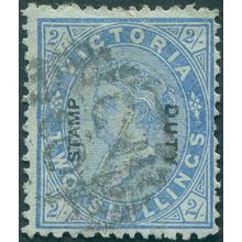 Victoria 1885 2s ultramarine on green glazed paper SG307 used