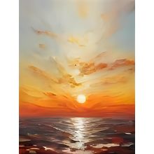Sunset at North Sea Turner style B Poster Canvas Movie Film Print A0 A1 A2 A3 A4