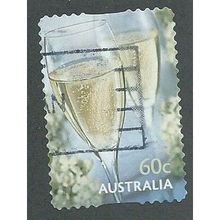 AUS 2011 60c (S/A) 'GREETINGS -CHAMPAGNE GLASSES' FINE USED (EBID36-701)