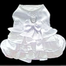 Dog Harness Wedding Dress with Veil and Matching Leash Large
