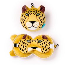 Relaxeazzz Leopard Travel Pillow & Eye Mask