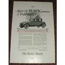 1925 Buick Car Ad - Again the Buick Promise Fulfilled!