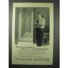 1923 Speakman Showers Ad - When You Come Home Tired