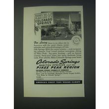 1946 Colorado Springs Tourism Ad - There's No Place like