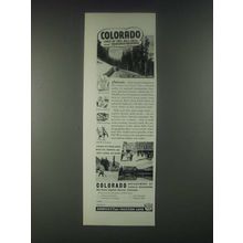 1946 Colorado Tourism Ad - Land of Tall Blue Skies