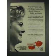 1963 General Foods D-Zerta Gelatin Ad - Why a woman who tends to put on weight