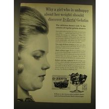 1963 D-Zerta Gelatin Ad - Why a girl who is unhappy about her weight