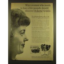 1963 D-Zerta Gelatin Ad - Why a woman who needs to lose a few pounds