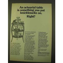 1970 Institute of Life Insurance Ad - Actuarial Table