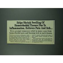 1975 Preparation H Ointment Ad - Shrink Swelling