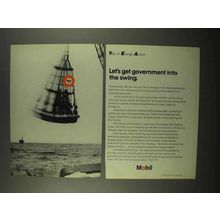 1975 Mobil Oil Ad - Get Government Into the Swing