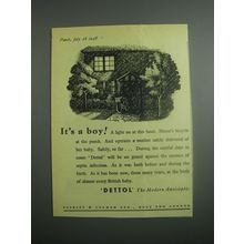 1948 Dettol antiseptic Ad - It's a boy!