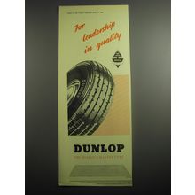 1948 Dunlop Tires Ad - For Leadership in quality