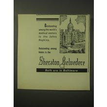 1948 Sheraton Belvedere Hotel Ad - Outstanding among world's medical centers