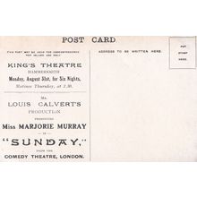 Comedy Theatre London Marjorie Murray Advertising Postcard