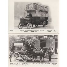 Atlas Horse Bus St Johns Wood 2x Transport Postcard s